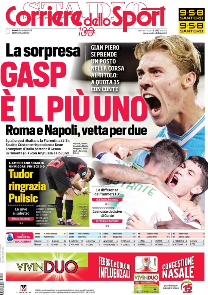 Le prime pagine sportive nazionali - 6 ottobre 2025 32 WhatsApp Image 2025 10 06 at 07.55.07