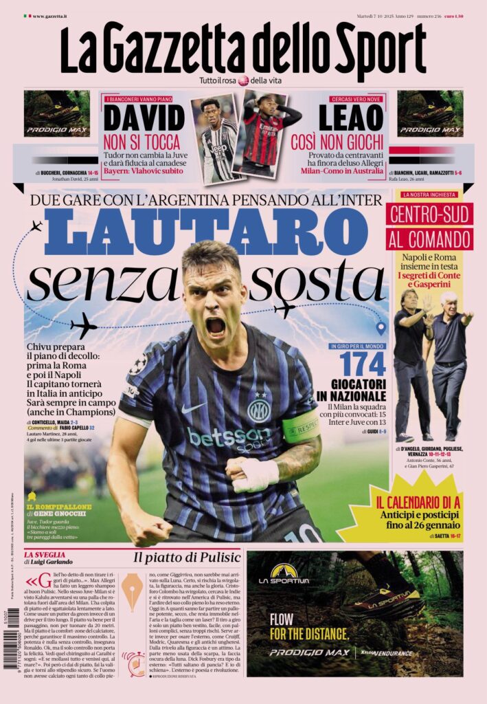 Le prime pagine sportive nazionali - 7 ottobre 2025 33 WhatsApp Image 2025 10 07 at 07.38.57