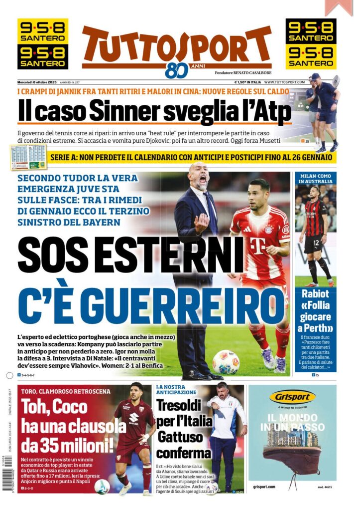 Le prime pagine sportive nazionali - 8 ottobre 2025 33 WhatsApp Image 2025 10 08 at 08.01.02
