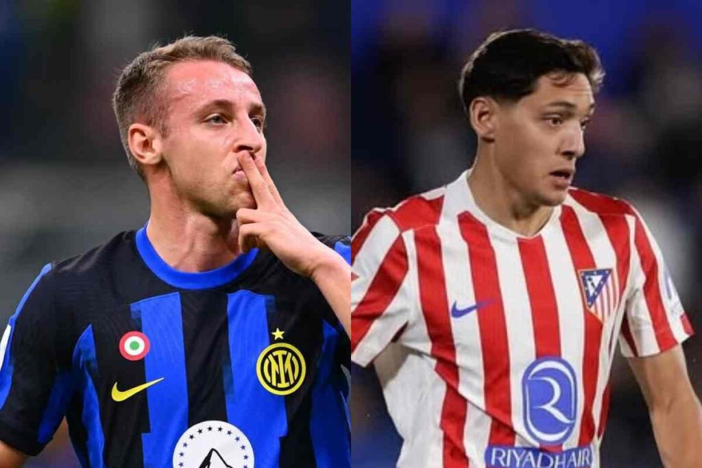 Blitz Marotta, incontro e scambio: Frattesi non vede l'ora 32 Davide Frattesi e Nahuel Molina in primo piano