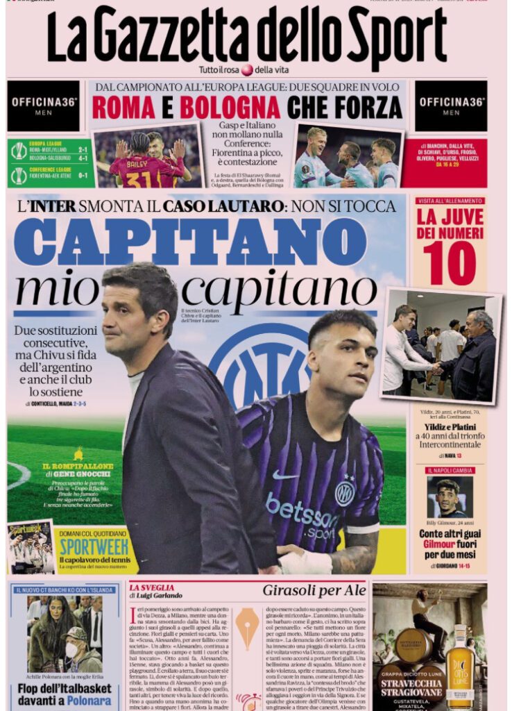 Le prime pagine sportive nazionali – 28 novembre 2025 33 IMG 0570