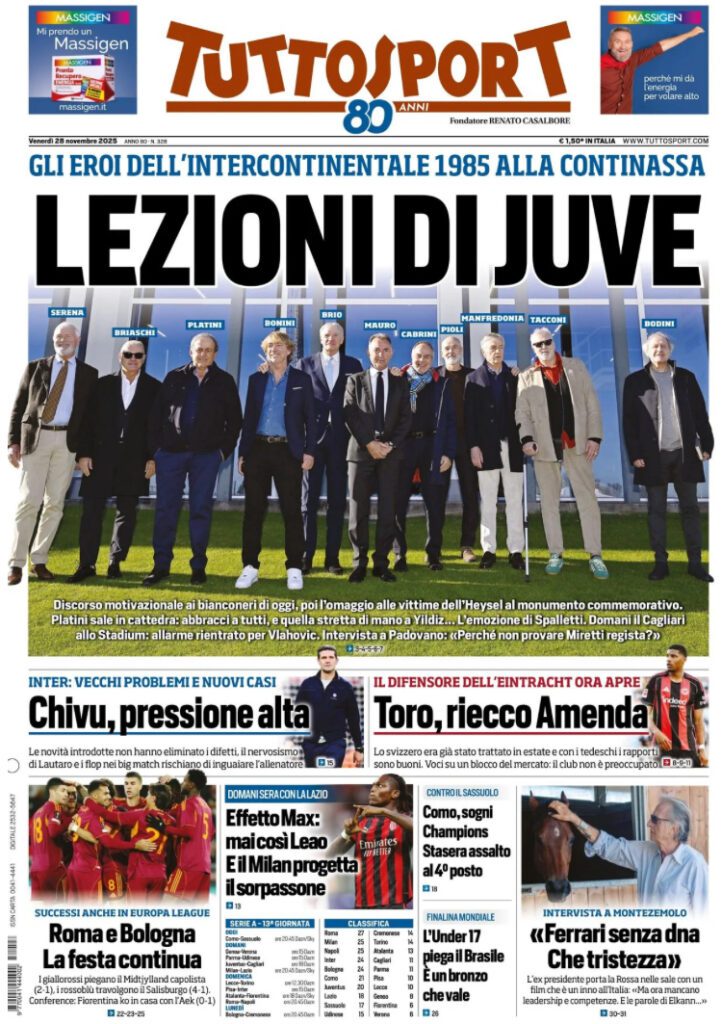 Le prime pagine sportive nazionali – 28 novembre 2025 32 IMG 0572