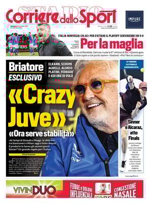 Le prime pagine sportive nazionali - 16 novembre 2025 33 corriere dello sport 021208pms