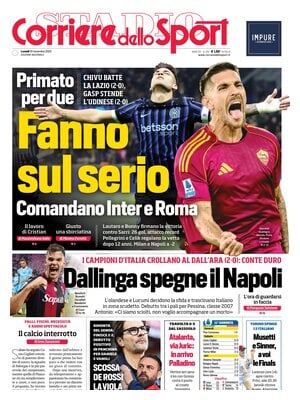 Le prime pagine sportive nazionali - 10 novembre 2025 33 corriere dello sport 021210rur