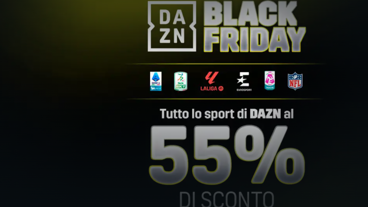 DAZN, nuova offerta lampo per il Black Friday 2025: c’è fino a mezzanotte DAZN, nuova offerta lampo per il Black Friday 2025: c’è fino a mezzanotte