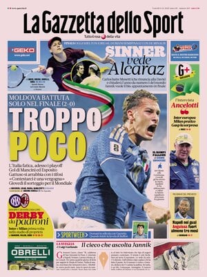 Le prime pagine sportive nazionali - 14 novembre 2025 32 la gazzetta dello sport 063016ijl