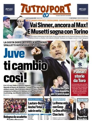 Le prime pagine sportive nazionali - 10 novembre 2025 34 tuttosport 021203lg5