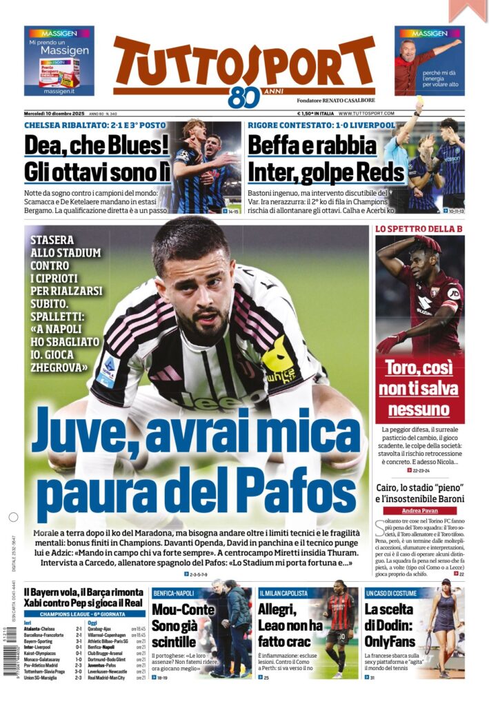 Le prime pagine sportive nazionali – 10 dicembre 2025 32 IMG 0814