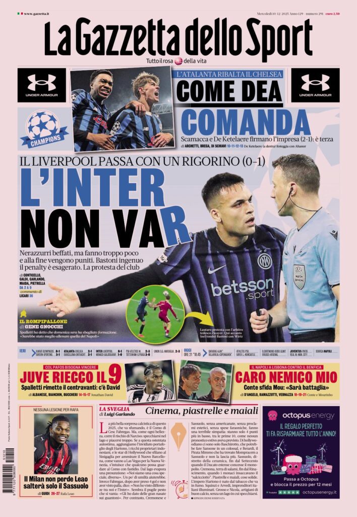 Le prime pagine sportive nazionali – 10 dicembre 2025 34 IMG 0816