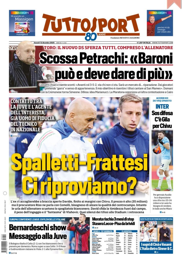 Le prime pagine sportive nazionali – 12 dicembre 2025 31 IMG 0861