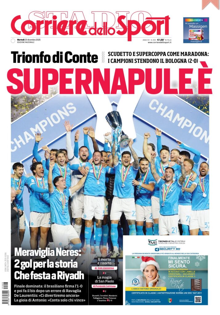 Le prime pagine sportive nazionali – 23 dicembre 2025 33 IMG 1021