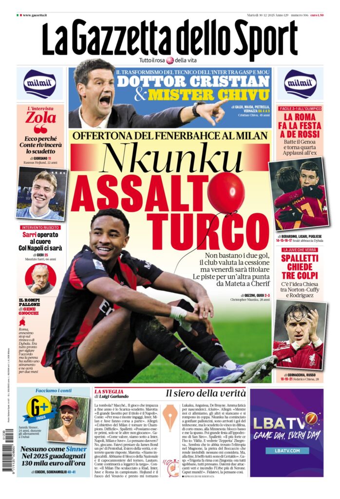 Le prime pagine dei giornali - 30 dicembre 2025 32 IMG 1062