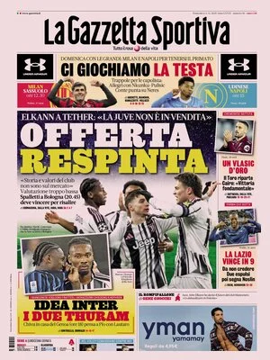 Le prime pagine sportive nazionali – 14 dicembre 2025 34 la gazzetta dello sport 0318048o6