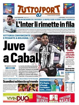 Le prime pagine sportive nazionali – 15 dicembre 2025 34 tuttosport