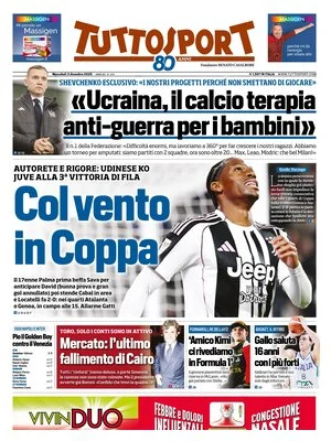 Le prime pagine sportive nazionali – 3 dicembre 2025 34 tuttosport 021204cot