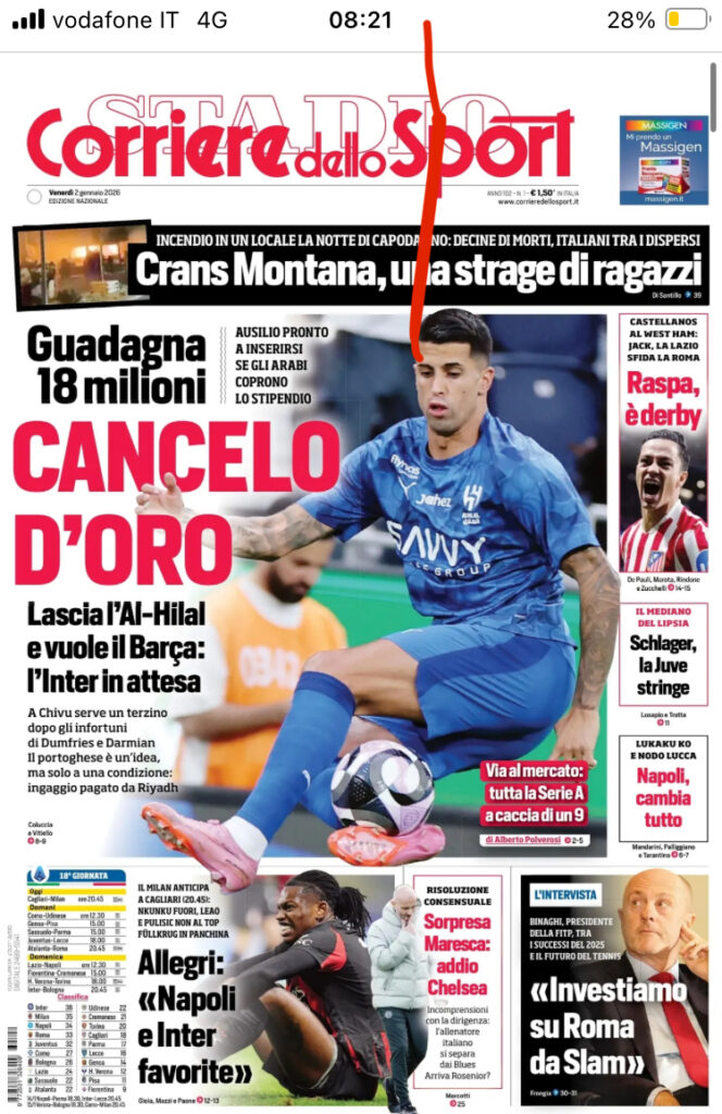 Le prime pagine dei giornali - 2 gennaio 2026 33 IMG 1093