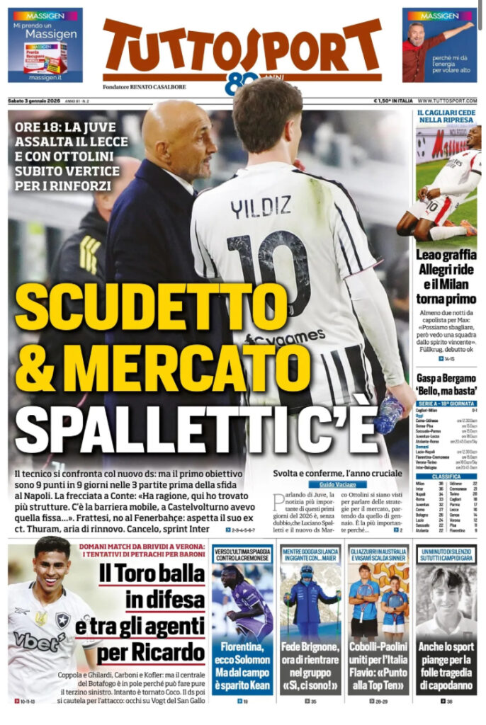 Le prime pagine dei giornali - 3 gennaio 2026 32 IMG 1102