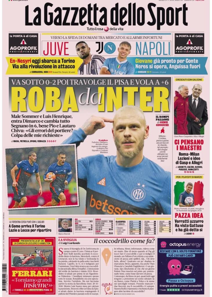 Le prime pagine dei quotidiani sportivi - 24 gennaio 2026 33 WhatsApp Image 2026 01 24 at 07.29.33