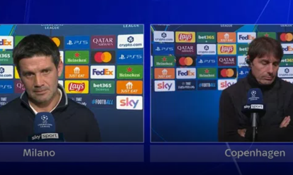 Chivu Conte, siparietto virale a Sky: la reazione dei due tecnici in collegamento ha fatto il giro del web. Cos’è successo