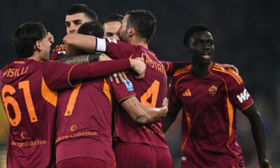 esultanza gol Pellegrini Roma Milan