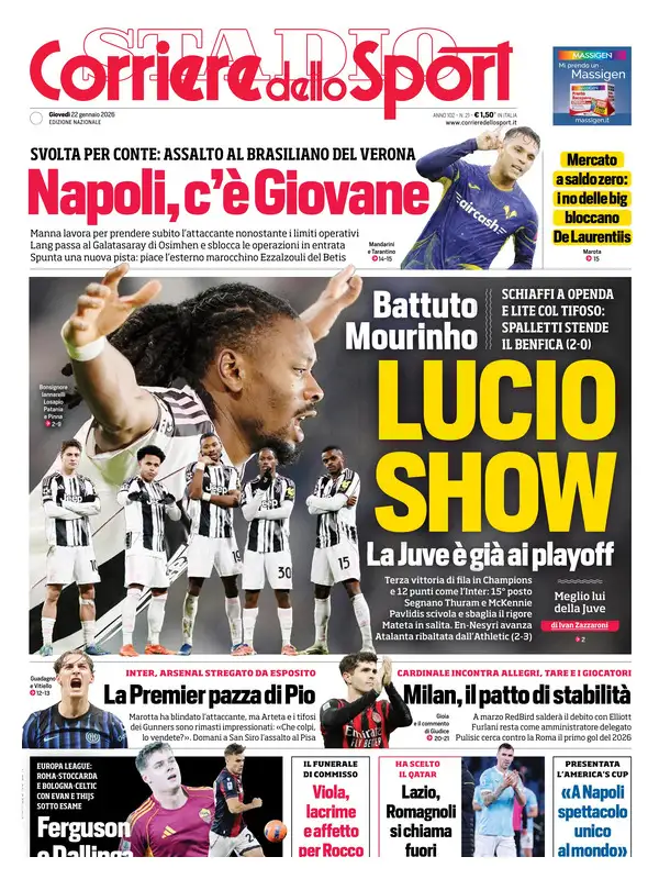 Le prime pagine dei quotidiani sportivi - 22 gennaio 2026 28 image 31