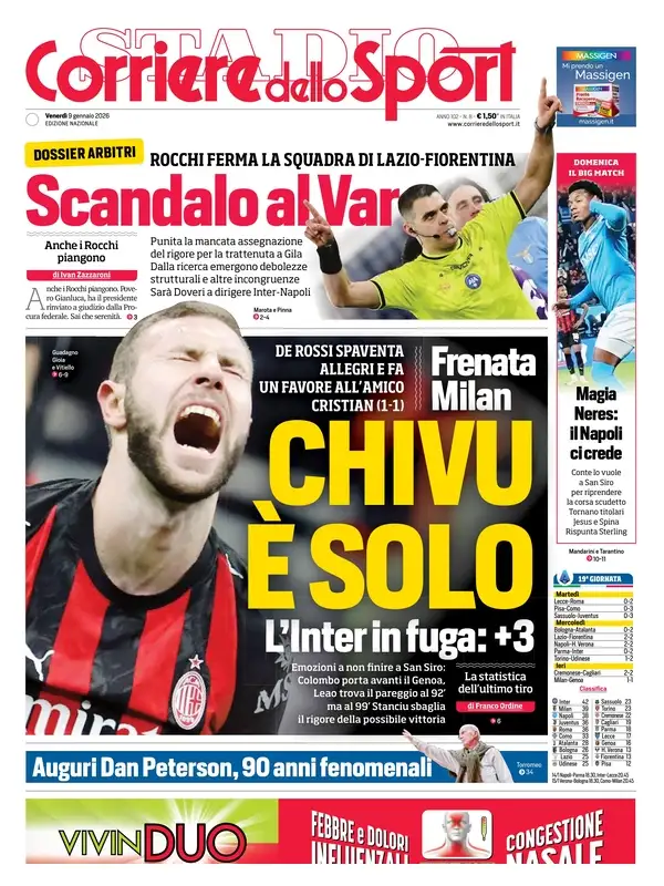 Le prime pagine dei quotidiani sportivi - 9 gennaio 2026 33 image 4