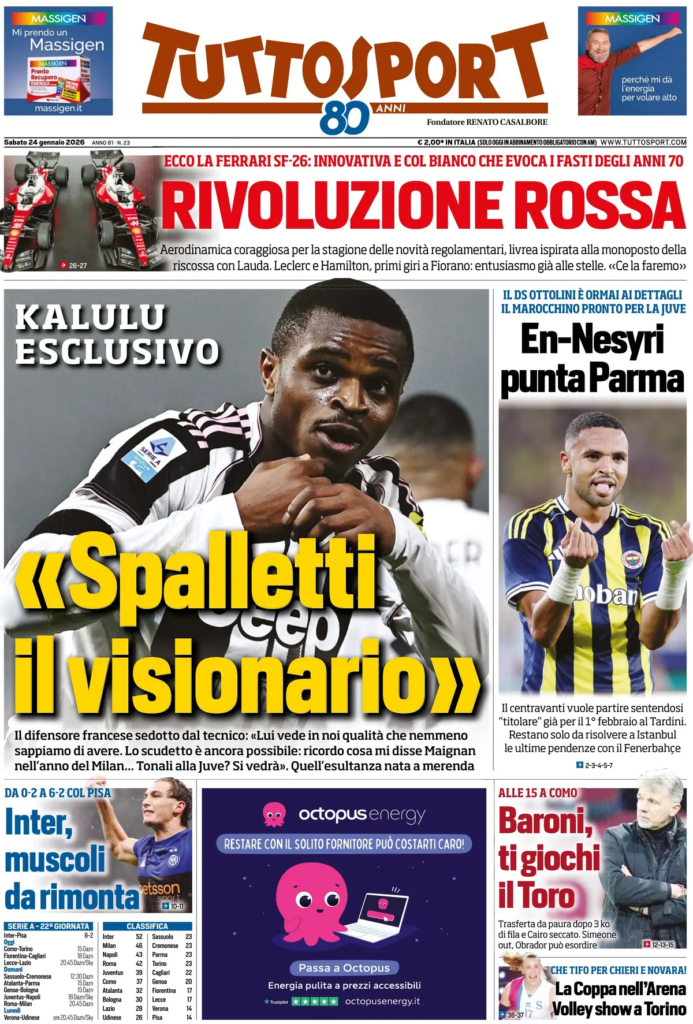 Le prime pagine dei quotidiani sportivi - 24 gennaio 2026 34 image 42 693x1024 1