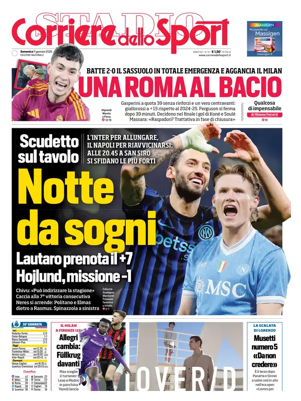 Le prime pagine dei quotidiani sportivi - 11 gennaio 2026 33 image 8
