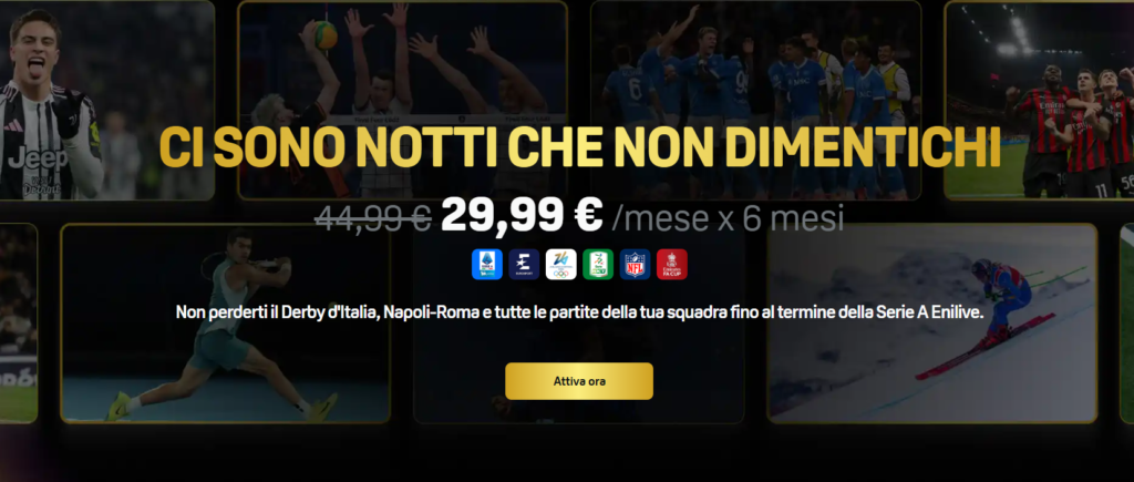 DAZN Full in offerta: prezzo scontato per 6 mesi sul piano mensile senza vincoli 32 DAZN offerta full pass febbraio 2026
