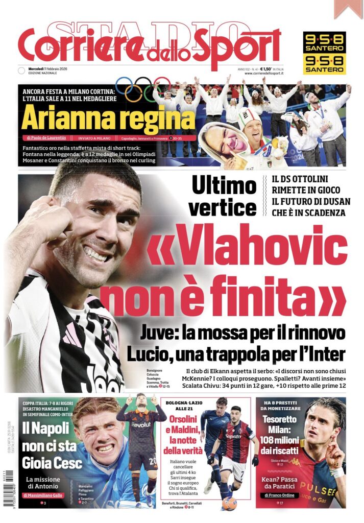 Le prime pagine dei quotidiani sportivi – 11 febbraio 2026 33 IMG 1717