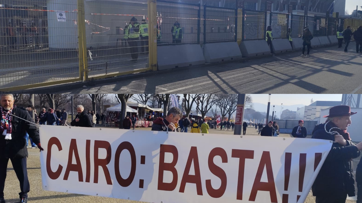 Torino Lecce, Curva Maratona vuota per protesta. E spunta lo striscione: «Cairo basta» – FOTO Torino Lecce, Curva Maratona vuota per protesta. E spunta lo striscione: «Cairo basta» – FOTO