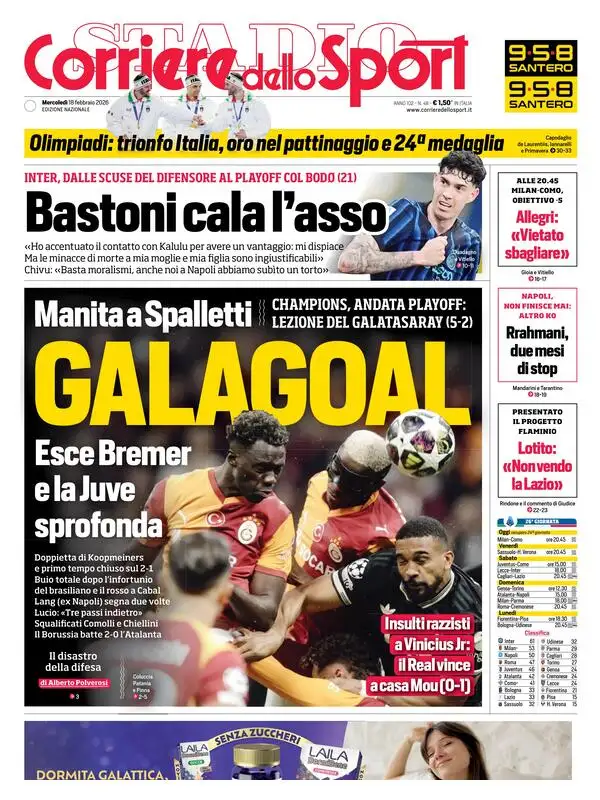 Le prime pagine dei quotidiani sportivi – 18 febbraio 2026 28 image 23