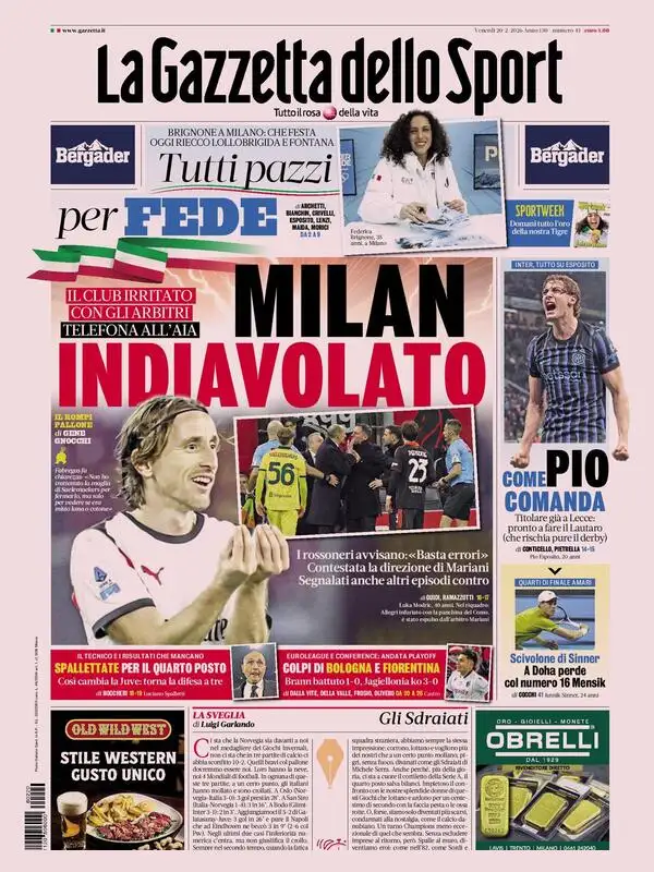 Le prime pagine dei quotidiani sportivi – 20 febbraio 2026 27 image 28