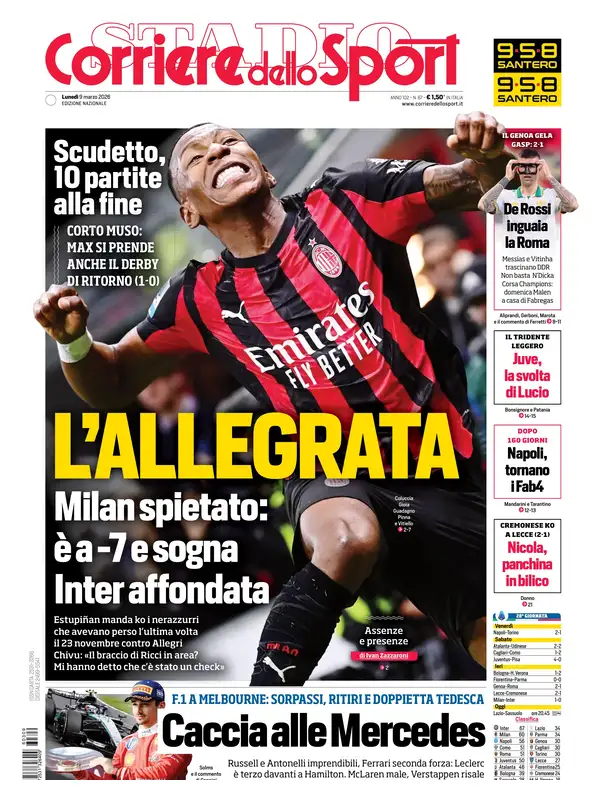 Le prime pagine dei quotidiani sportivi – 9 marzo 2026 28 image 16