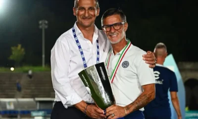 Tarantino insieme a Carbone, allenatore della Primavera Inter