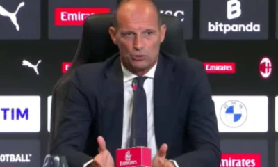 Allegri, allenatore del Milan, in conferenza stampa