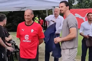 Allegri e Ibrahimovic a Milanello
