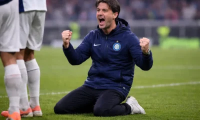 Chivu esulta dopo una vittoria dell'Inter