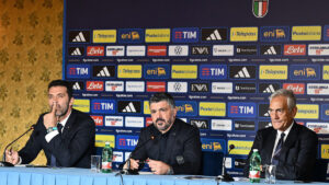 conferenza stampa Gattuso Gravina Buffon