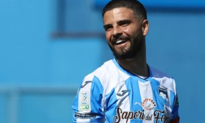 Lorenzo Insigne ride durante Reggiana-Pescara