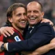 Modric abbraccia Max Allegri, allenatore del Milan