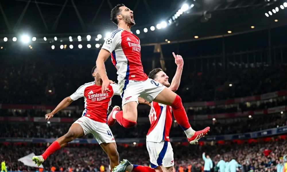 Arsenal giocatori esultano
