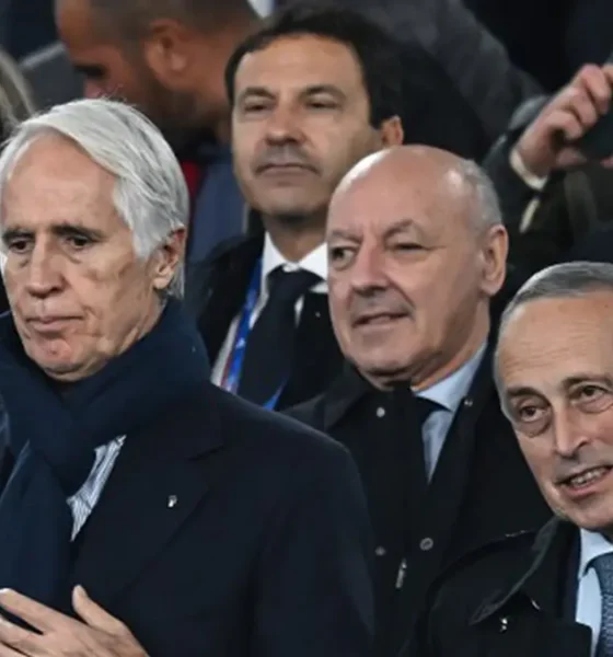 Giovanni Malagò e Giancarlo Abete, insieme allo stadio