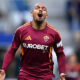L'esultanza di Donyell Malen, attaccante della Roma, dopo un gol