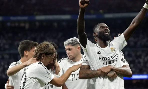 Real Madrid giocatori esultano
