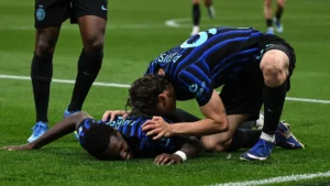 esultanza gol Thuram Inter Parma Pio Esposito