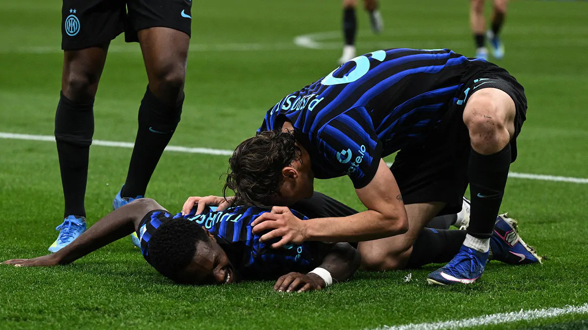 esultanza gol Thuram Inter Parma Pio Esposito
