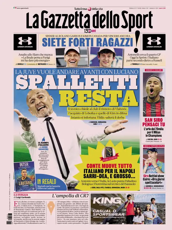 Le prime pagine dei quotidiani sportivi – 23 maggio 2026 5 Image