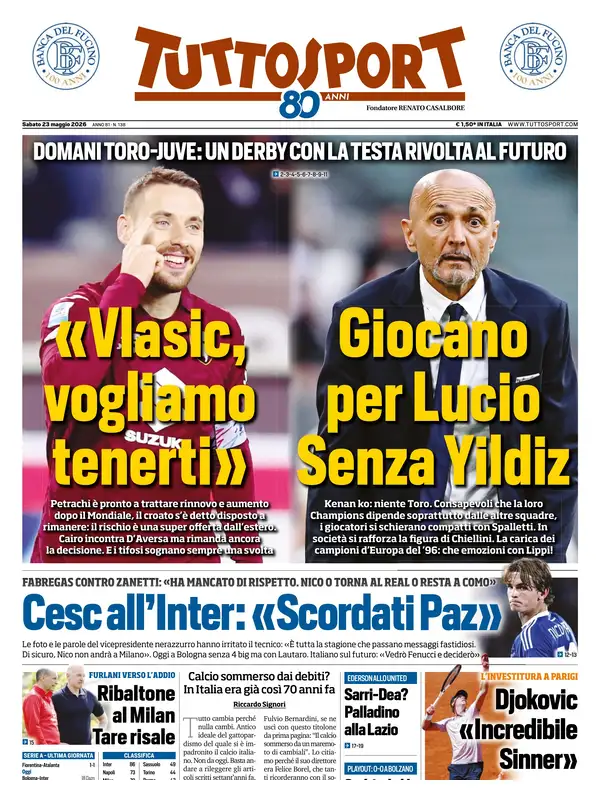 Le prime pagine dei quotidiani sportivi – 23 maggio 2026 7 Image