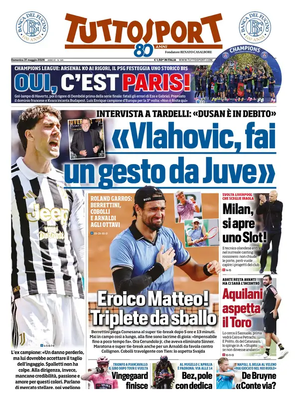 Le prime pagine dei quotidiani sportivi – 31 maggio 2026 34 Image